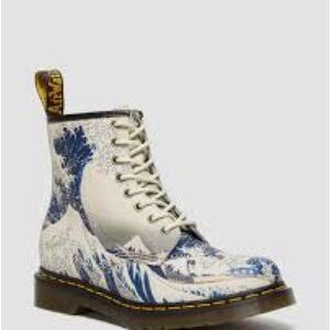 Dr. Martens Blue and White Printed Boots